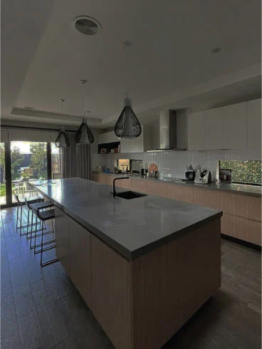 Dark kitchen before daylighting